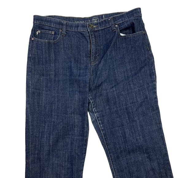 Regatta Bootleg Blue Denim Cropped Jeans Size 14 Large Women Mid Rise - Picture 2 of 5
